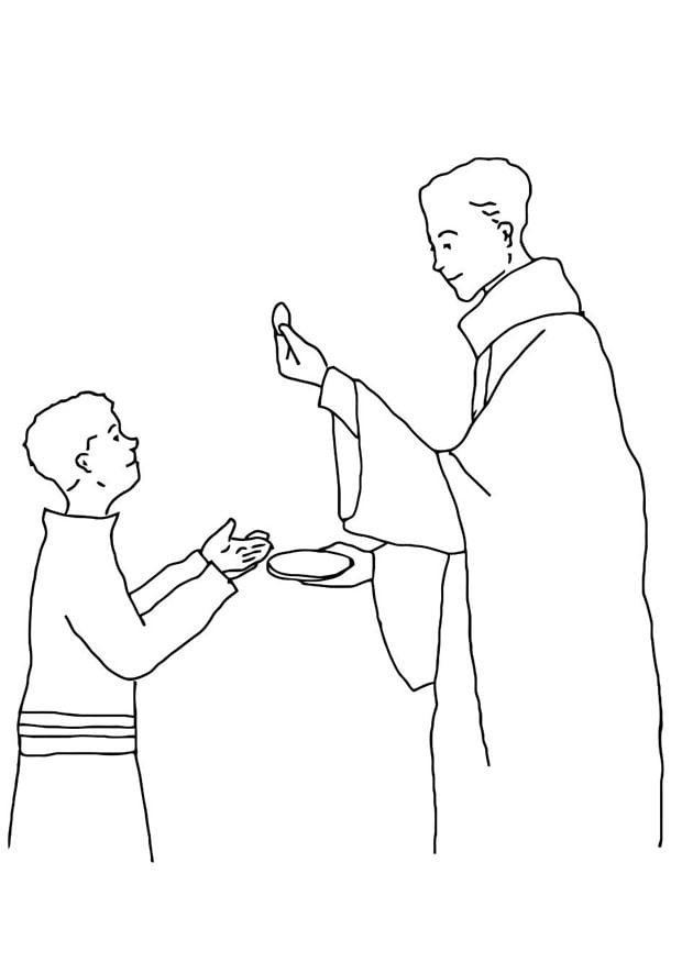 Coloring page first communion