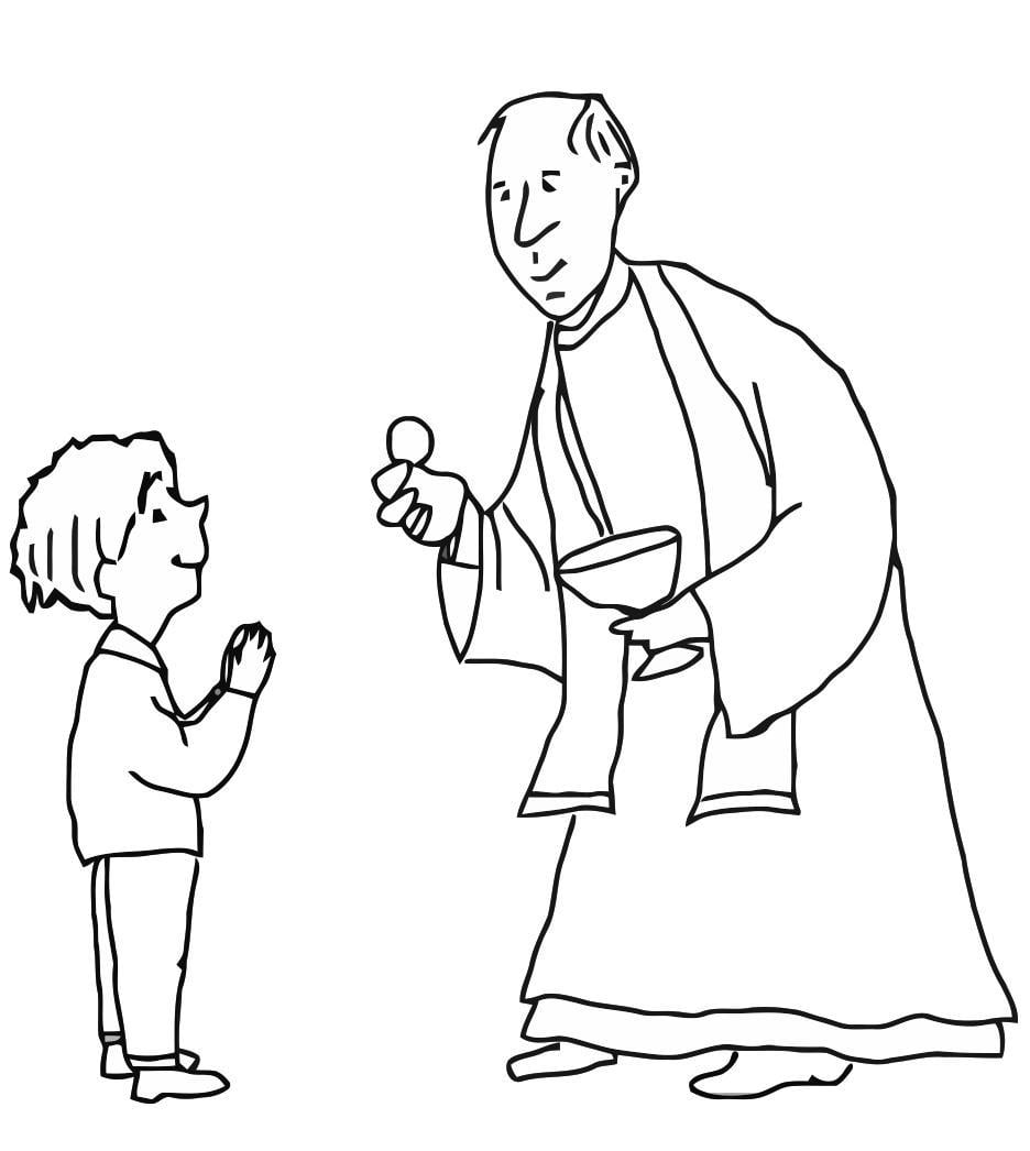 Coloring page first communion