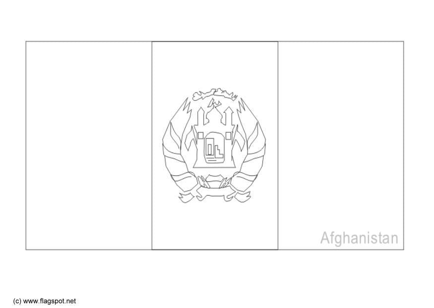 Coloring page flag afghanistan