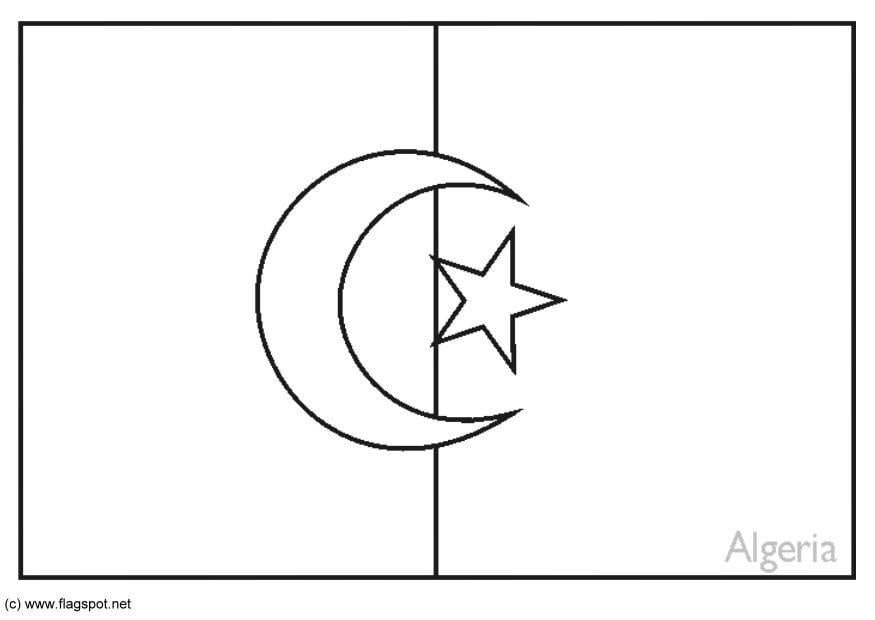 Coloring page flag algeria