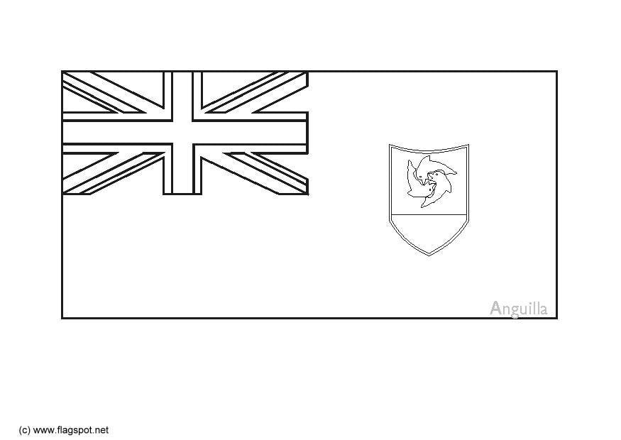 Coloring page flag anguilla