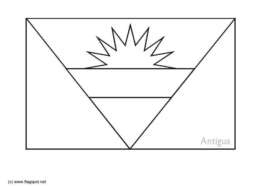 Coloring page flag antigua