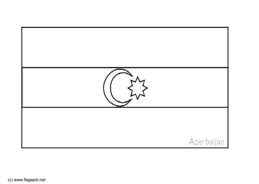 Coloring page flag azerbijan