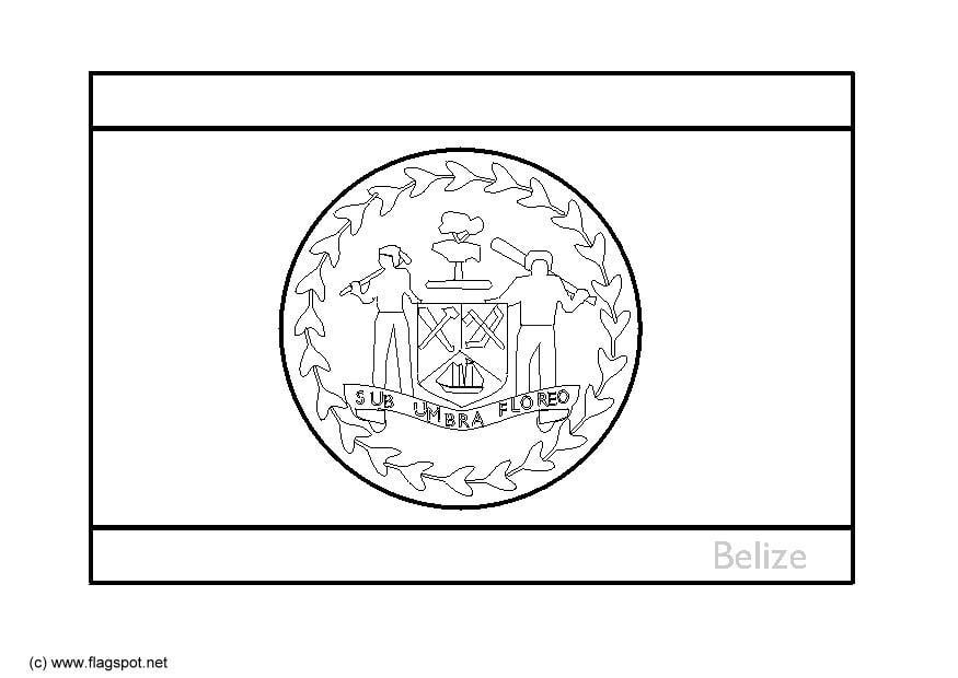 Coloring page flag belize