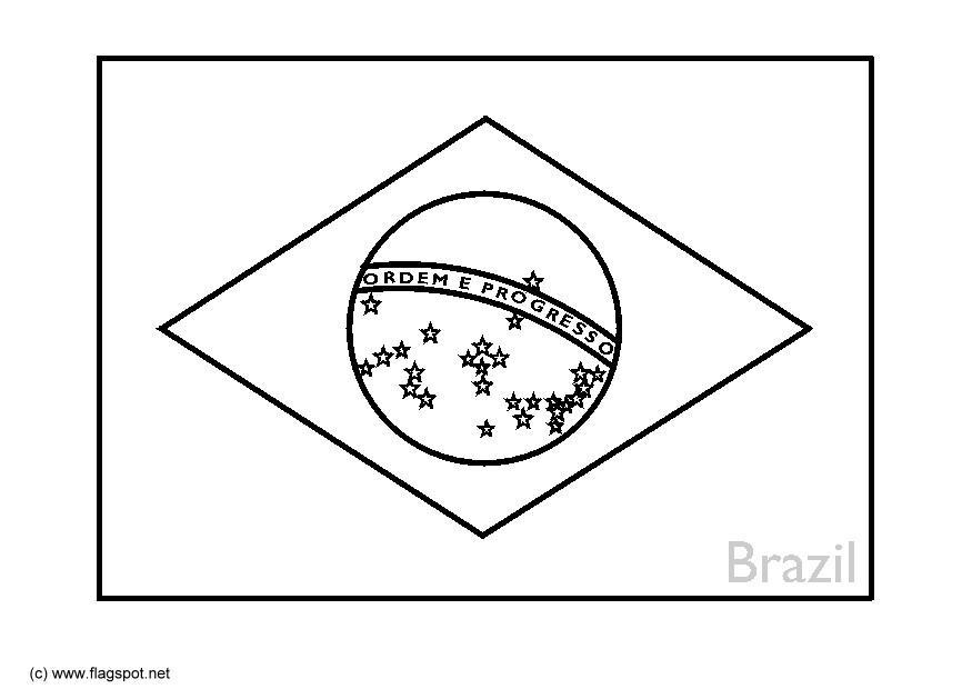 Coloring page flag brazil