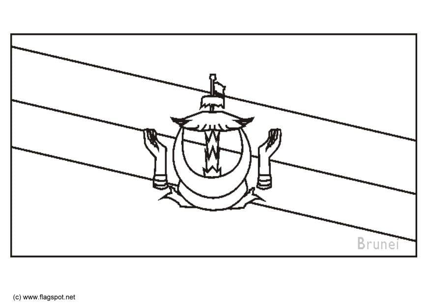 Coloring page flag brunei