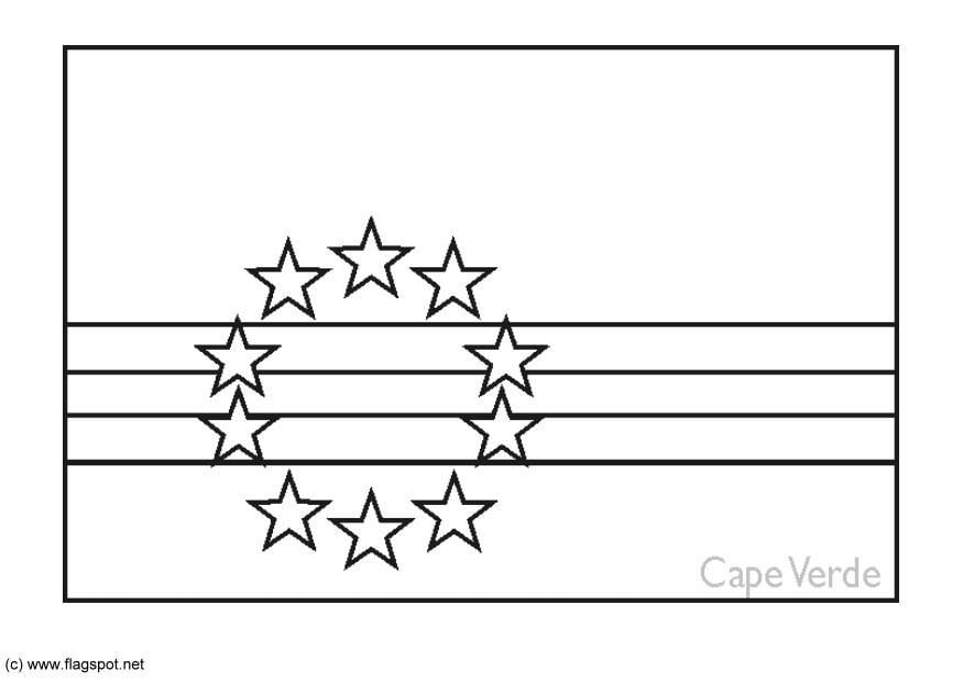 Coloring page flag cape verde