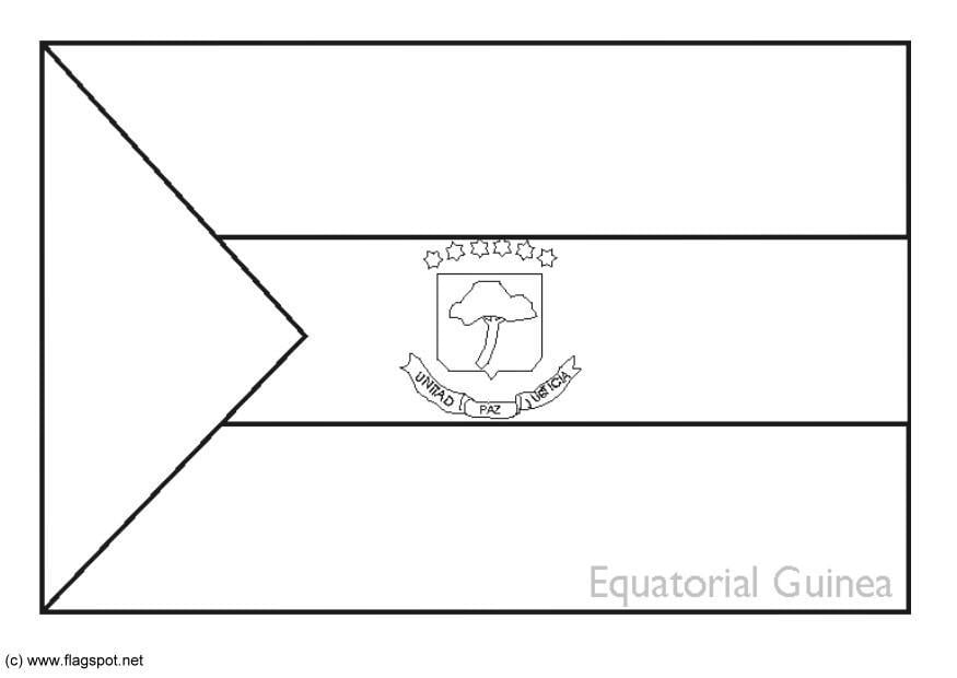 Coloring page flag equatorial guinea