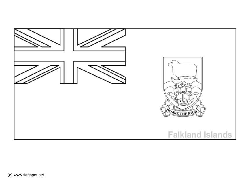 Coloring page flag falkland islands