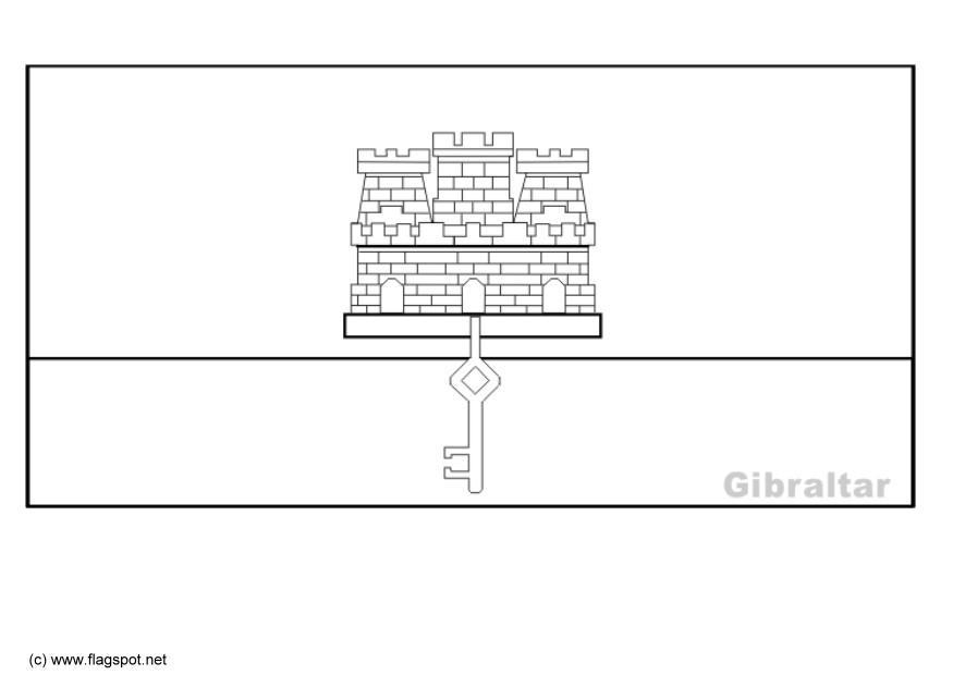 Coloring page flag gibraltar