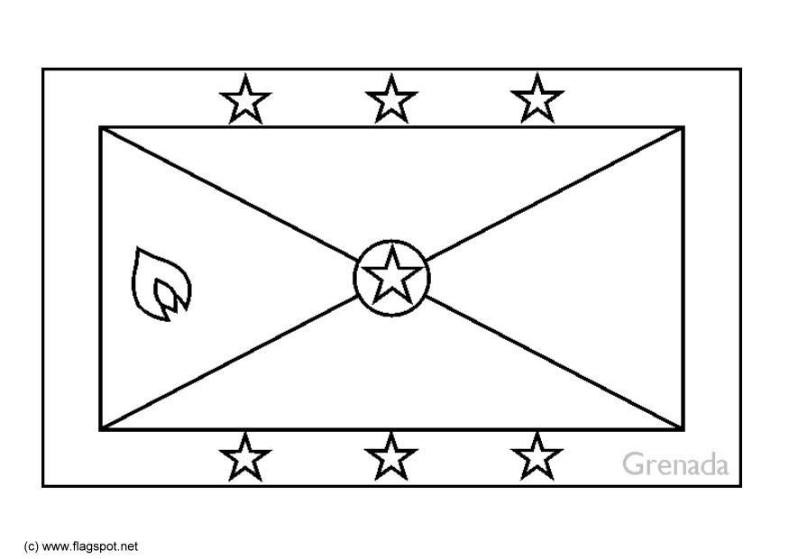 Coloring page flag grenada