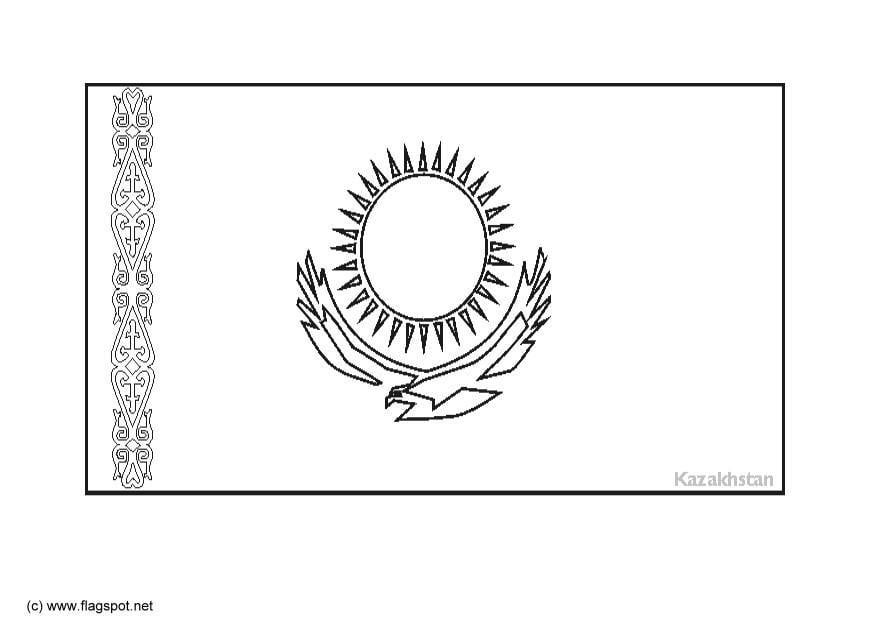 Coloring page flag kazakstan