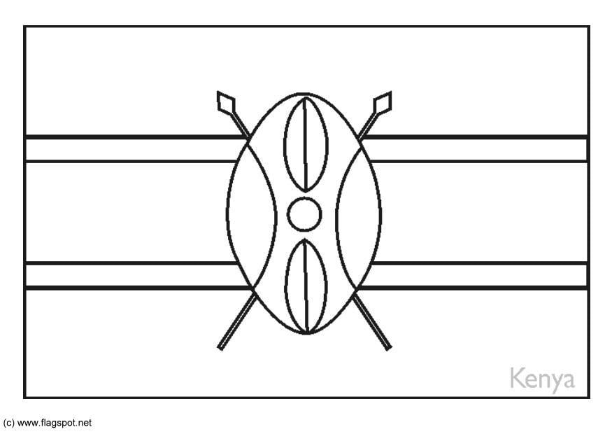 Coloring page flag kenya