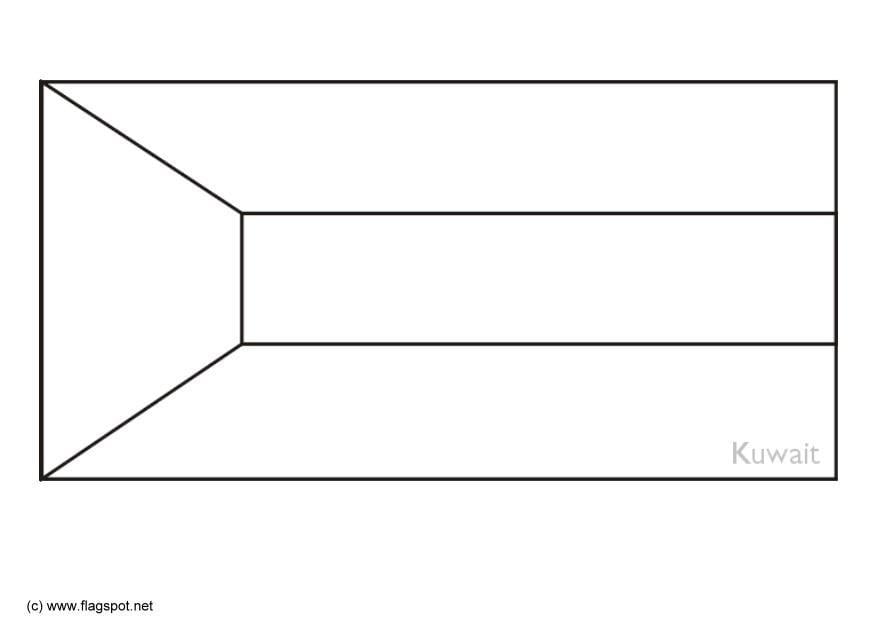 Coloring page flag kuwait