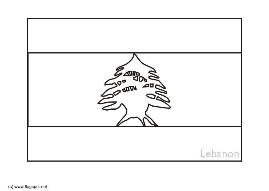 Coloring page flag lebanon