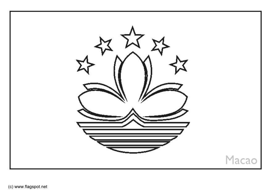 Coloring page flag macao