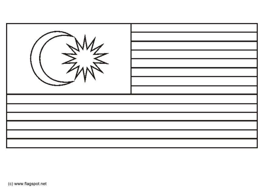 Coloring page flag malaysia