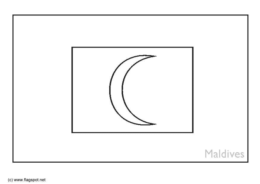 Coloring page flag maldives