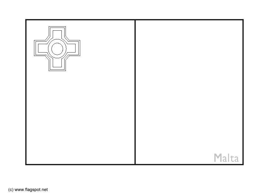 Coloring page flag malta