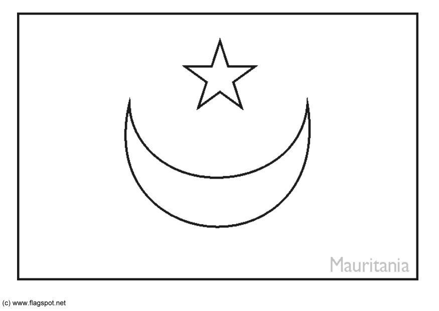 Coloring page flag mauritania