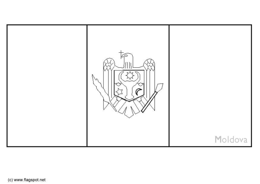 Coloring page flag moldavia