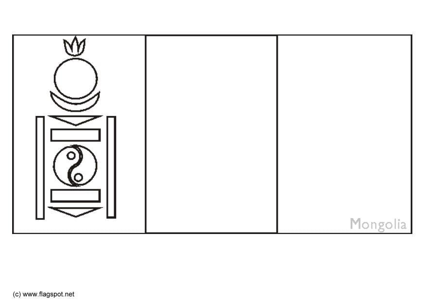 Coloring page flag mongolia