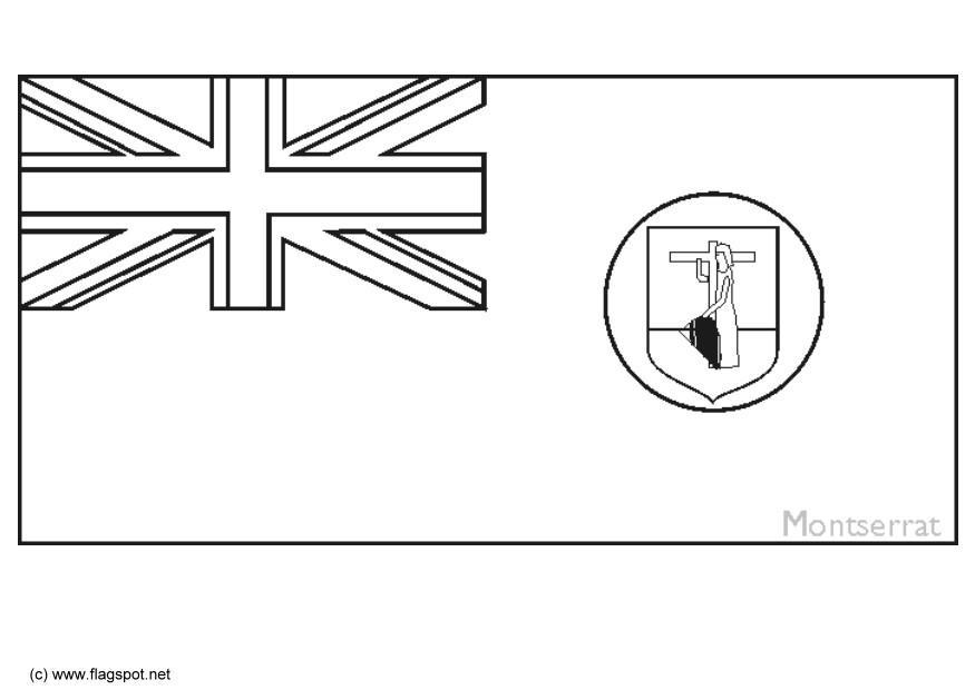 Coloring page flag monserrat