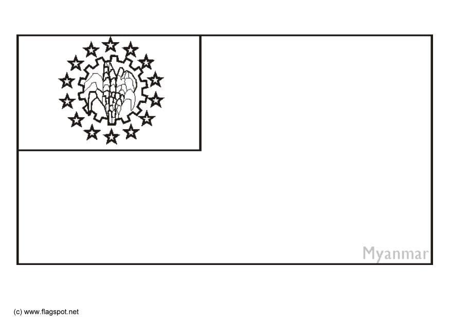 Coloring page flag myanmar