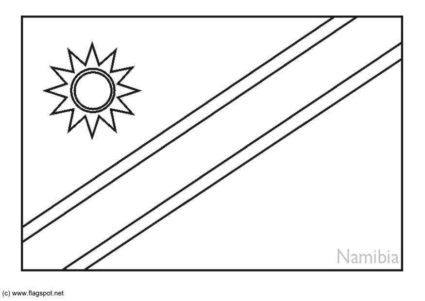 Coloring page flag namibia