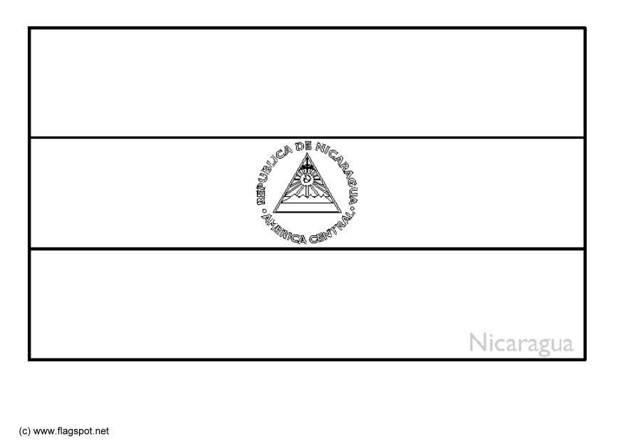 Coloring page flag nicaragua