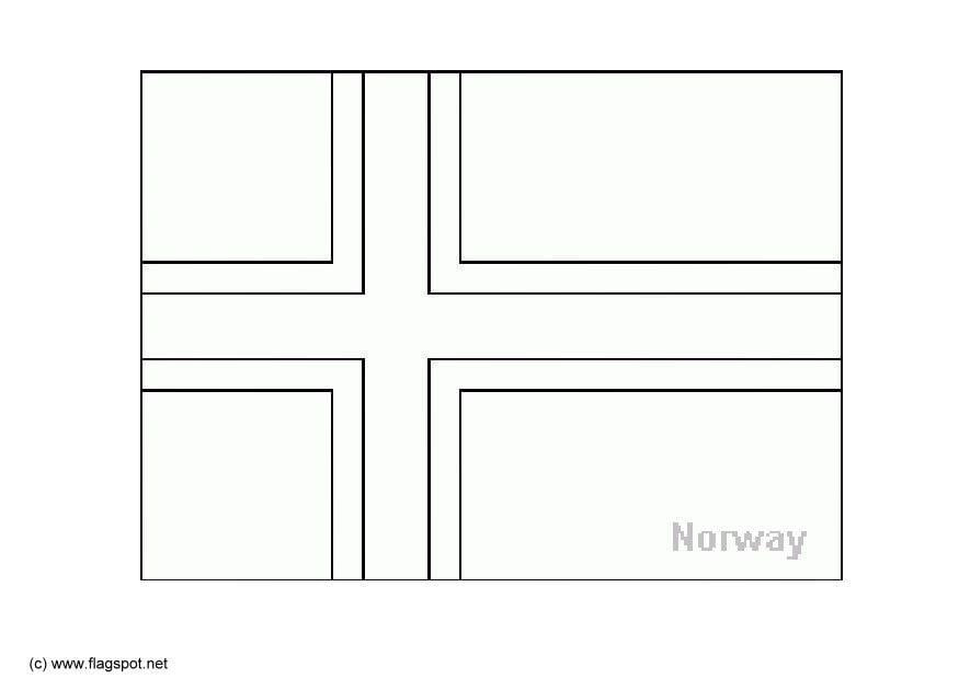 Coloring page flag norway