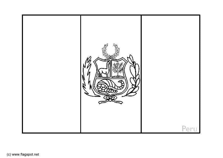 Coloring page flag peru