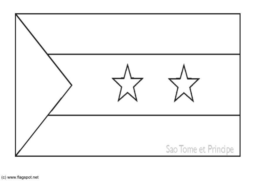 Coloring page flag sao tome and principe