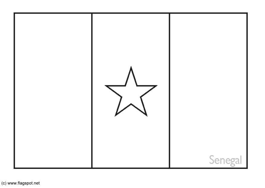 Coloring page flag senegal