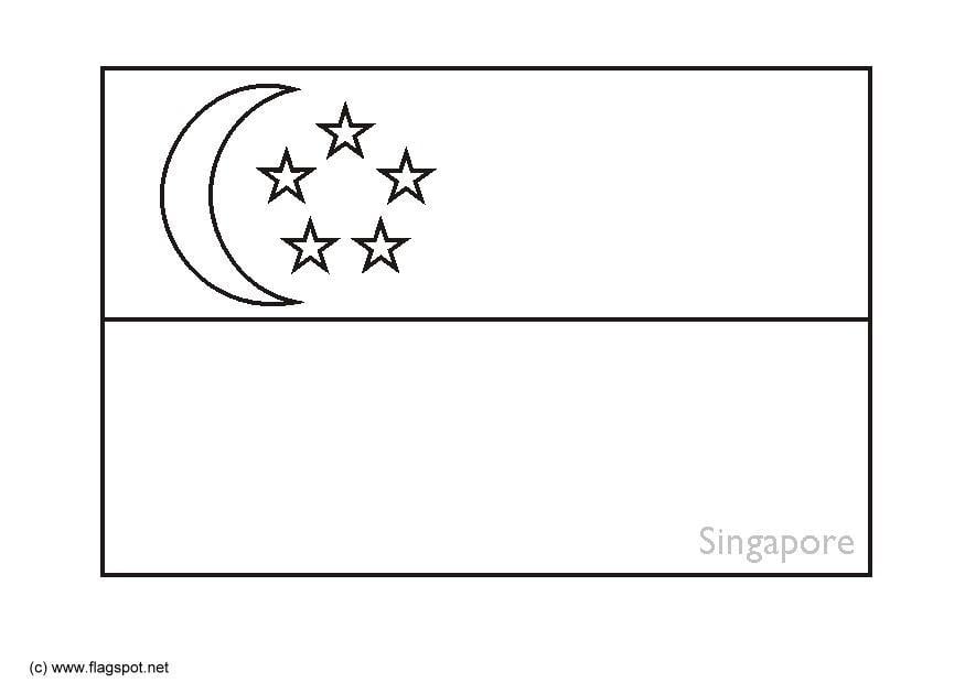 Coloring page flag singapore