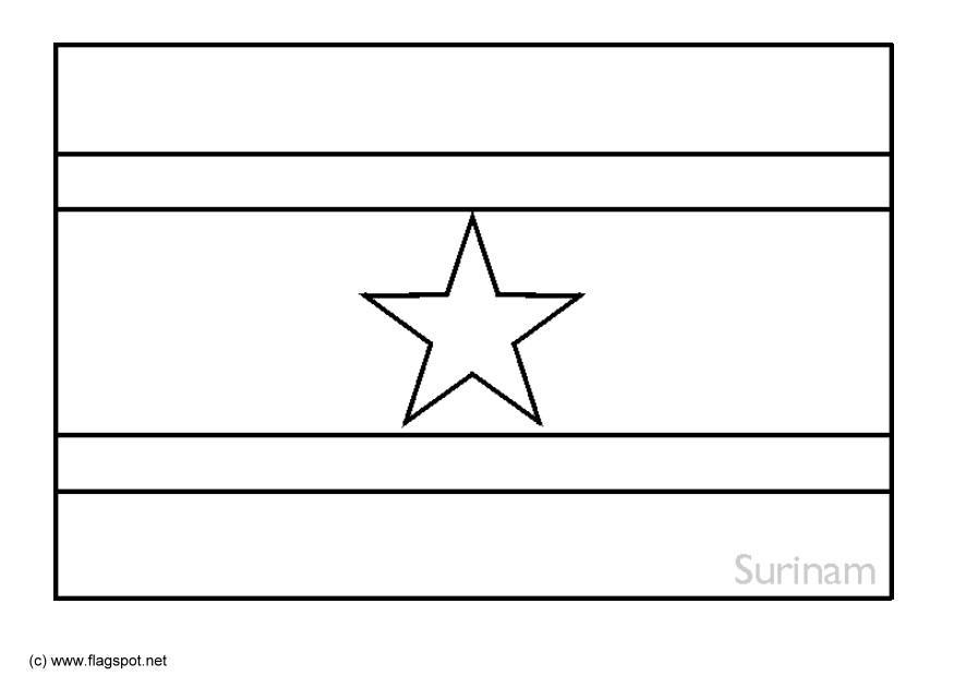 Coloring page flag suriname