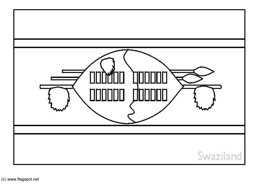 Coloring page flag swaziland