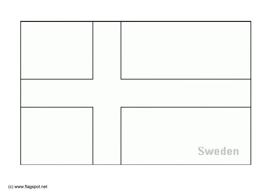 Coloring page flag sweden