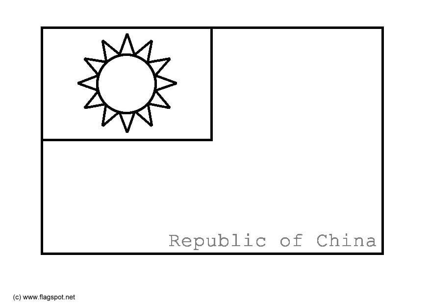 Coloring page flag taiwan