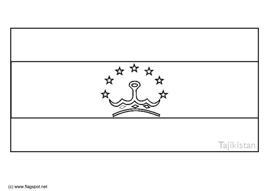 Coloring page flag tajikstan