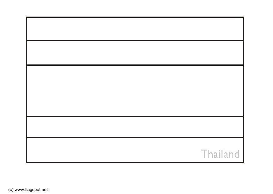 Coloring page flag thailand