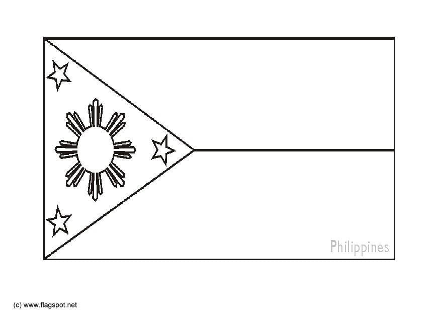 Coloring page flag the philipines