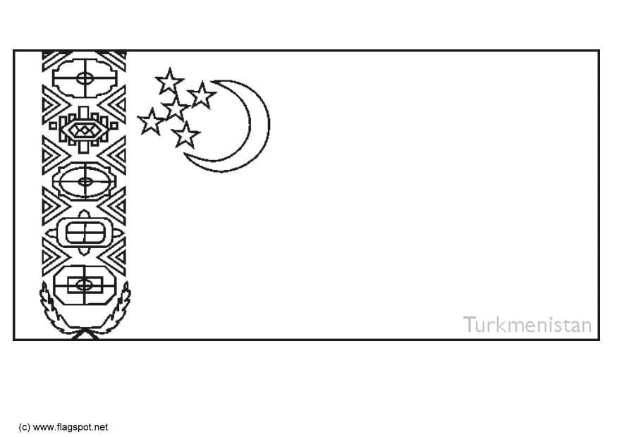 Coloring page flag turkmenistan