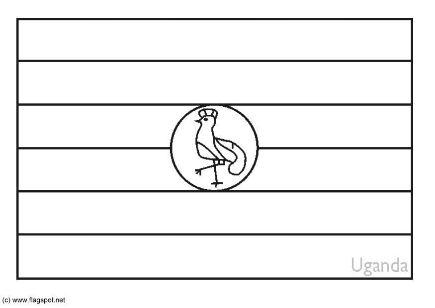 Coloring page flag uganda