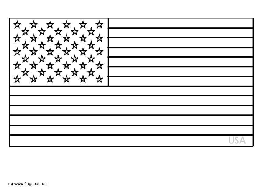 Coloring page flag usa