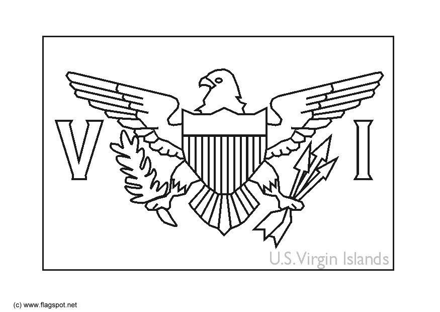 Coloring page flag virgin islands usa