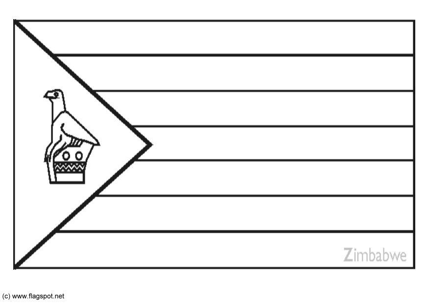 Coloring page flag zimbabwe