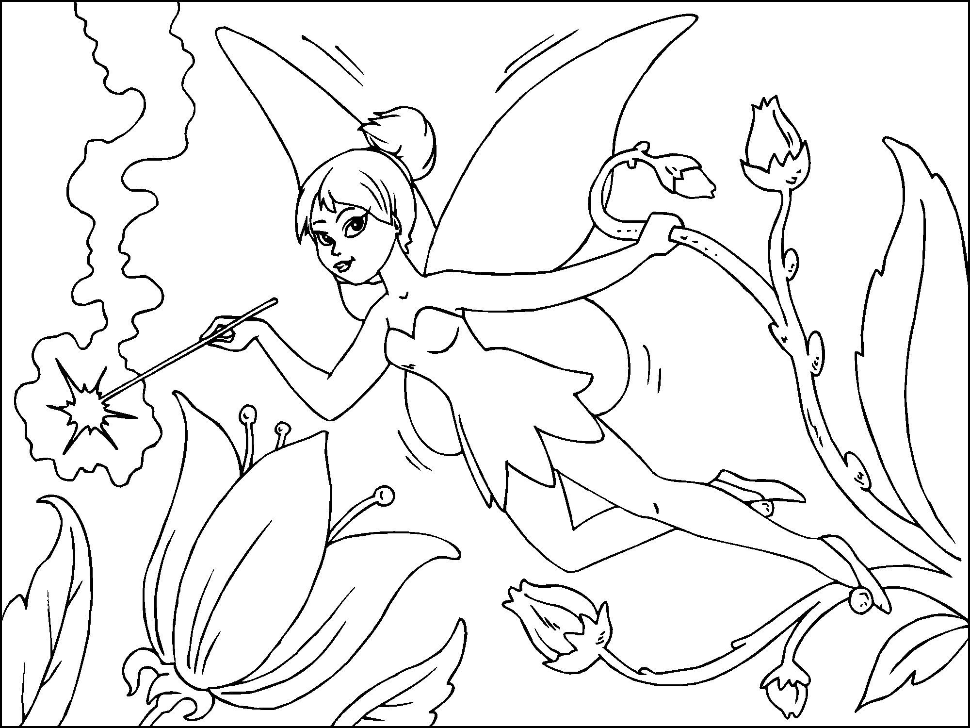 Coloring page flower fairy