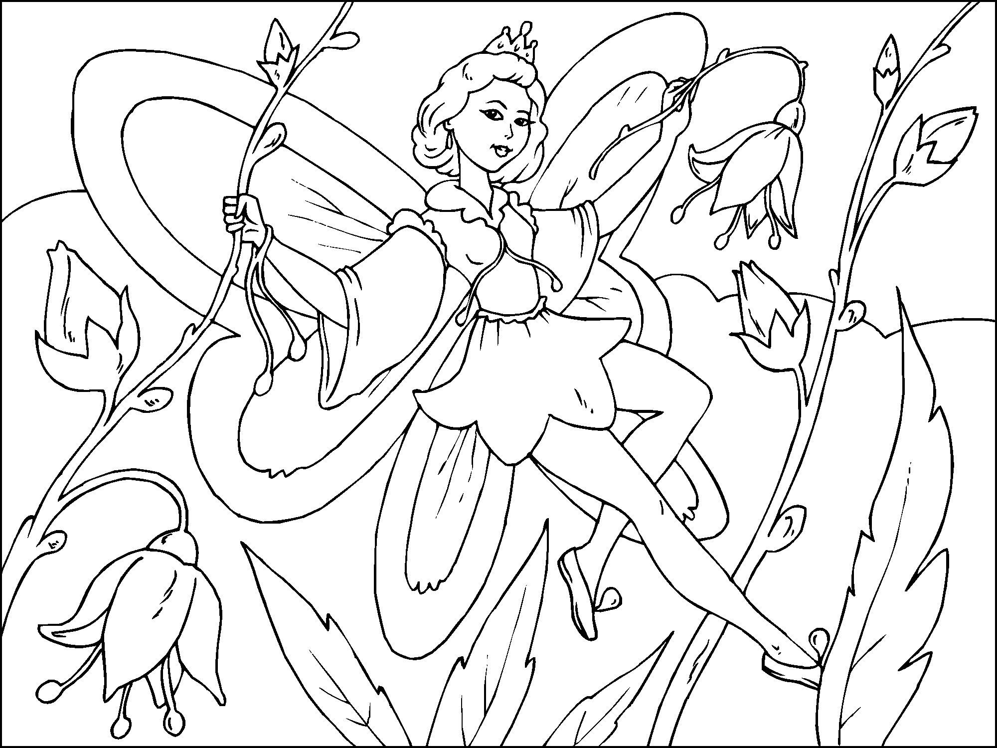 Coloring page flower fairy