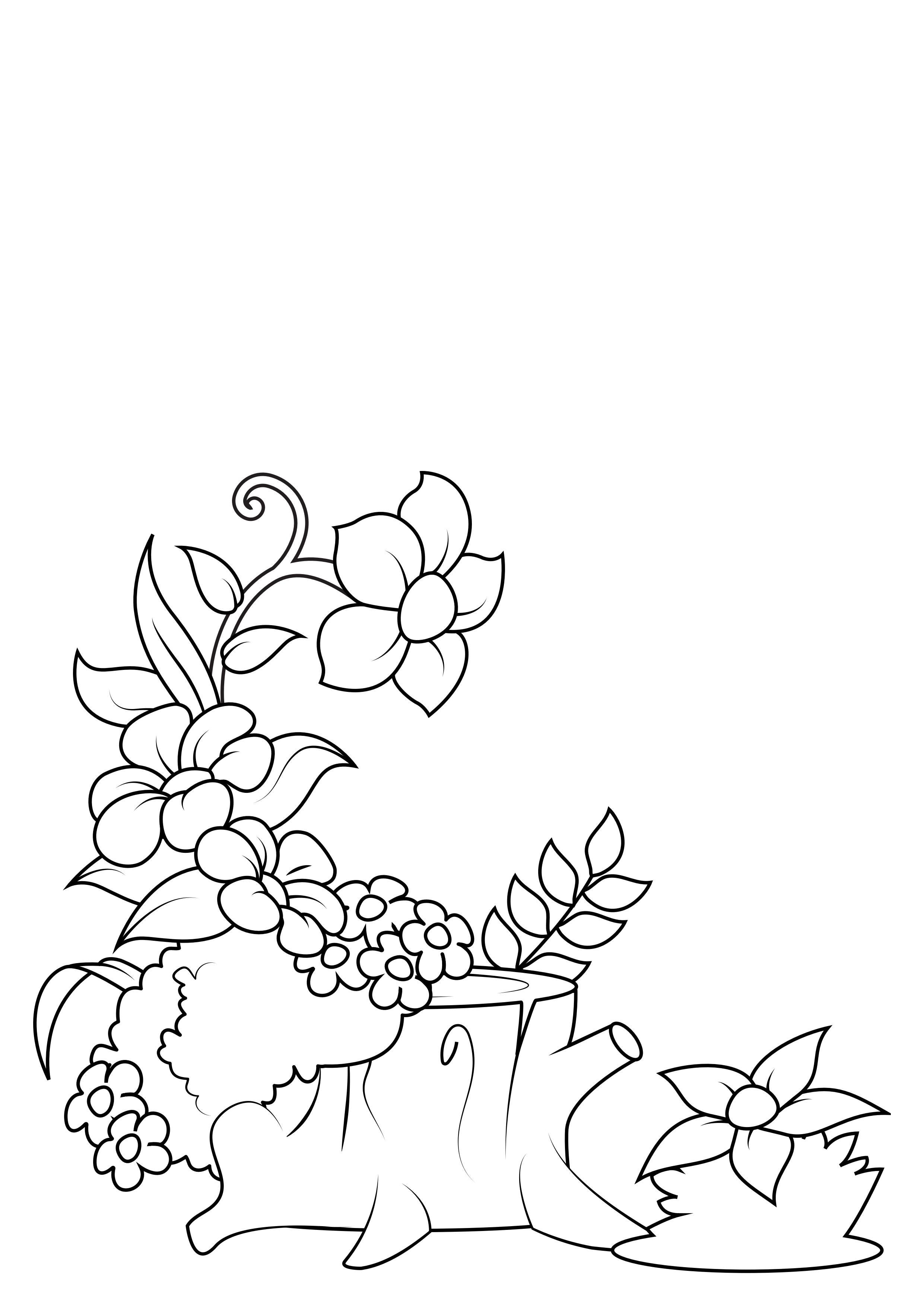 Coloring page flowers in the forest